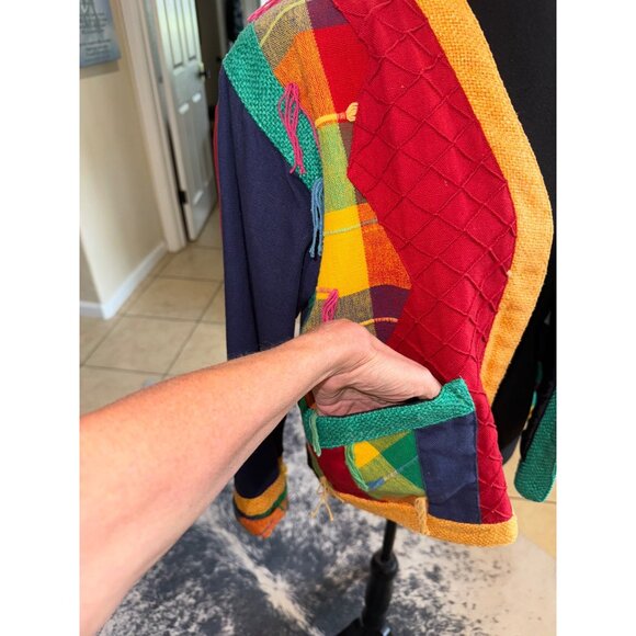 Vintage Yakmagik Patchwork Jacket S Handmade In Nepal 100% Cotton Silk Artsy - Picture 9 of 10